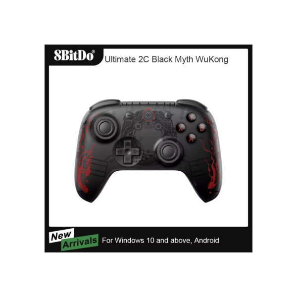 8bitdo ultimate 2c controlador de jogo sem fio com fio gamepad mito preto wukong com joystick efeito hall para windows 10/11 android