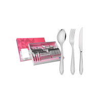 Faqueiro Aço Inox com Faca para Churrasco 91 Peças Tramontina Laguna Prata