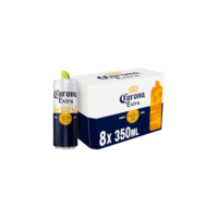 Pack Cerveja Corona Extra Pilsen, Lata, 350ml, Caixa 8 unidades