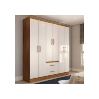 Guarda-roupa Solteiro Belmont 6 Portas 2 Gavetas Off Cor Bege