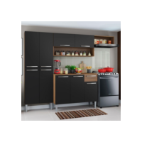 Armário de Cozinha Compacta Rustic/Preto Emilly Top Madesa