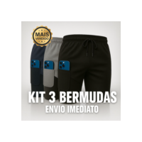 Kit 3 Shorts Para Academia Bermuda 2 em 1 Forrados Com Bolso Extra Original Treino Esporte