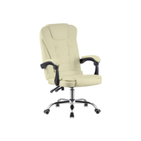 Cadeira Office Fortt Presidente Paris Cpf02-b, 120kg, Base Cromada, Com Rodinha, Reclinável, Branca