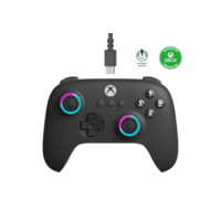 8Bitdo Ultimate C Wired Controller for Xbox with Hall Effect Joysticks and Triggers, RGB Lighting Fire Ring, Compatible with Xbox Series X|S, Xbox One, Windows 10/11 - Officially Licensed (Dark Gray)