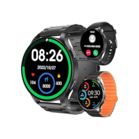Smartwatch com Tela Full Touch 1.45", IP68, Compatível com iOS e Android, 120+ Modos Esportivos e Recebimento de Notificações, Faz e Recebe Ligações, Assistente de Voz, Unissex, 3 Pulseiras (Preto)