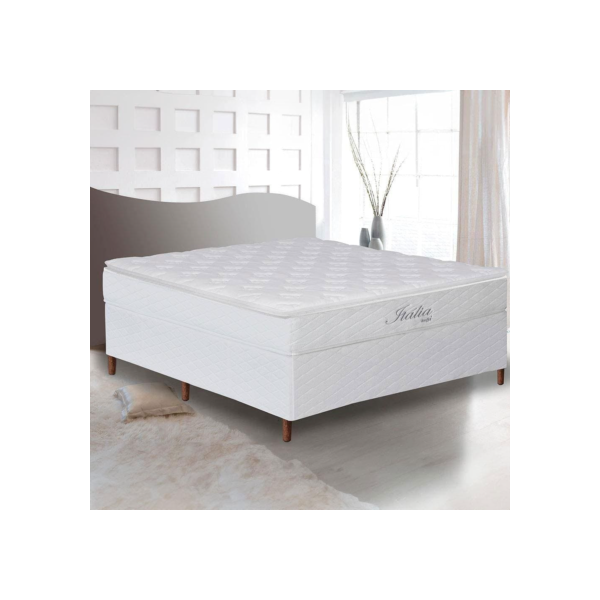 Cama Box Casal Umaflex Itália com Pillow Top e Molas Ensacadas 69x138x188 cm - Branco
