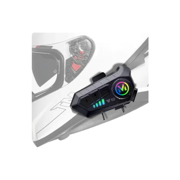 Fone de Ouvido Comunicador Sem Fio para Capacete de Motocicleta com Microfone Genérica V10 Preto
