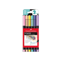 Caneta Ponta Pincel, Faber-Castell, Supersoft Brush, 6 Cores Pastel