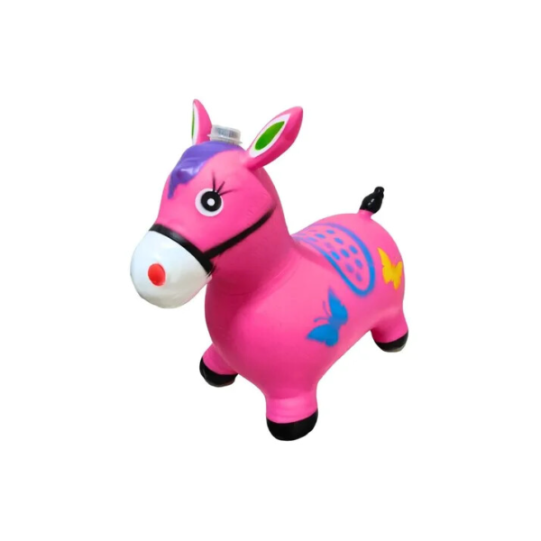 Cavalo De Borracha Upa Upa Pula Brinquedo Criança Cor Rosa