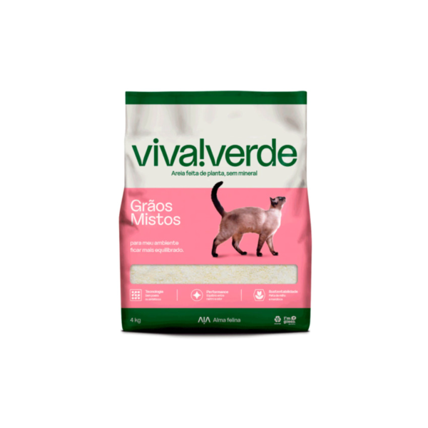 AREIA HIGIENICA VIVA VERDE GRÃOS MISTOS 4KG