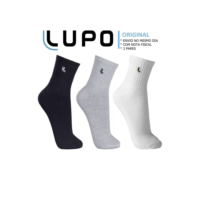 Kit 3 Pares Meias Lupo Original Cano Médio Inverno Masculina