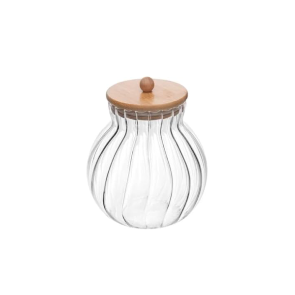 WOLFF Porta Mantimentos de Vidro com Tampa de Bambu Classic 450ml