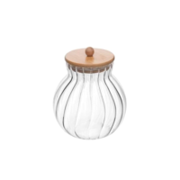 WOLFF Porta Mantimentos de Vidro com Tampa de Bambu Classic 450ml