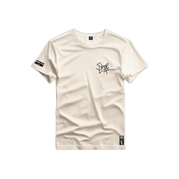 Camiseta Linha Signature Basica Personalizada Shap Life - Off White