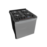 Fogão de Embutir 4 Bocas Preto com Frente Espelhada e Timer Digital Dako Diplomata Grill Style Bivolt