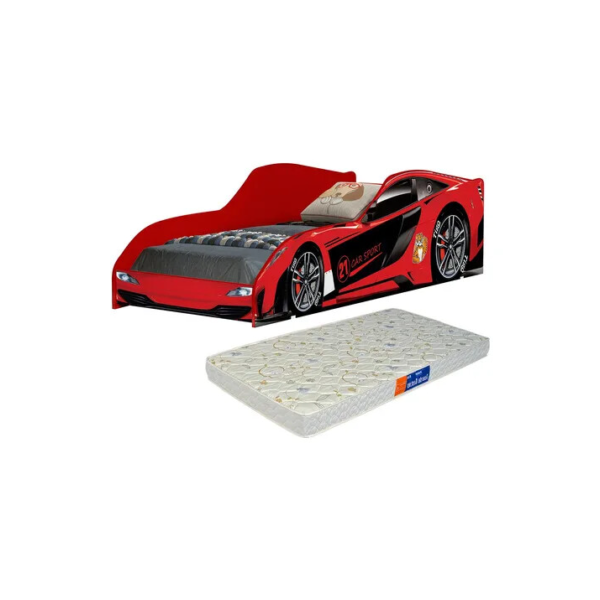Cama Carro Vermelho Com Colchão Iantil - Pronta Hot Wheels