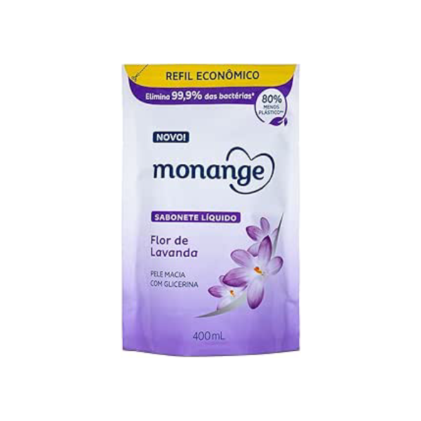 Monange Refil Sabonete Líquido Flor de Lavanda 400ml