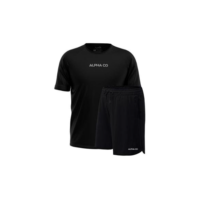 Kit  Bermuda+Camiseta Dry Fitness Academia Alpha Co - Preto