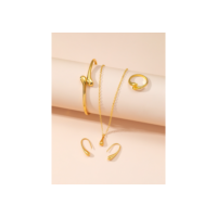 Conjunto de 4 peças / conjuntos de jóias de moda simples com brincos de brincos com anel de gota d'água Pulseira