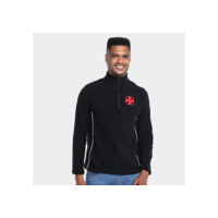 Camisa Manga Longa Vasco RetrôMania Fleece Masculina - Preto