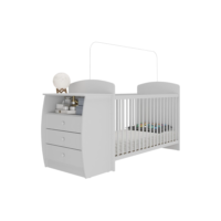 Berço Cômoda com Colchão Incluso Colinho de Mãe Multimóveis Branco