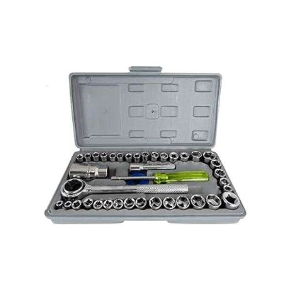 KIT CHAVE CATRACA REVERSÍVEL JOGO PROFISSIONAL DE SOQUETES 40 PEÇAS