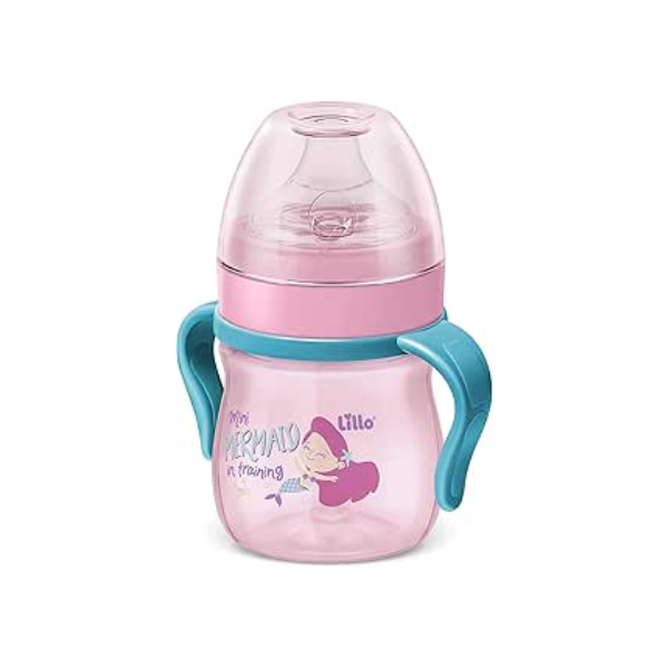 Lillo Caneca Aprendizado C/ Alça Evolution Bebedor SIL 150 ml - Menina, Lillo, Rosa/Verde