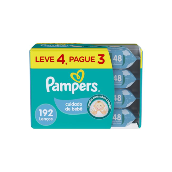 Pampers Lenços Umedecidos Cuidado de Bebê 192 Unidades
