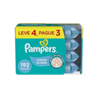 Pampers Lenços Umedecidos Cuidado de Bebê 192 Unidades