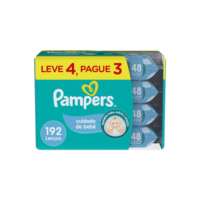 Pampers Lenços Umedecidos Cuidado de Bebê 192 Unidades