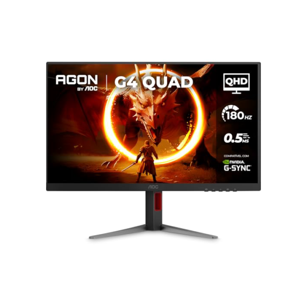Monitor Gamer AOC AGON QUAD 27" QHD 180Hz 0.5ms IPS HDR10 Base Ajustável Q27G4F