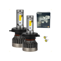 Kit de Lâmpadas Super Led Y3 22000 Lúmens + Pingo T10 Alto Baixo Milha H1 H4 H7 H11 H16 H27 HB3