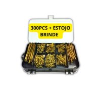Kit 300 Parafusos E Buchas Chipboard Philips com Estojo