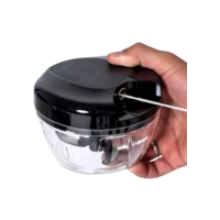 Mini Processador de Alimentos Triturador de Alimento Triturador Alho Manual 3 Laminas Aço Inoxidavel - Cores Sortidas