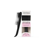 Escova de cabelo desembaraçadora The Mini Ultimate Detangler para todos os tipos de cabelo, ideal para o uso em fios úmidos. Cor: Preta