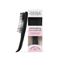 Escova de cabelo desembaraçadora The Mini Ultimate Detangler para todos os tipos de cabelo, ideal para o uso em fios úmidos. Cor: Preta