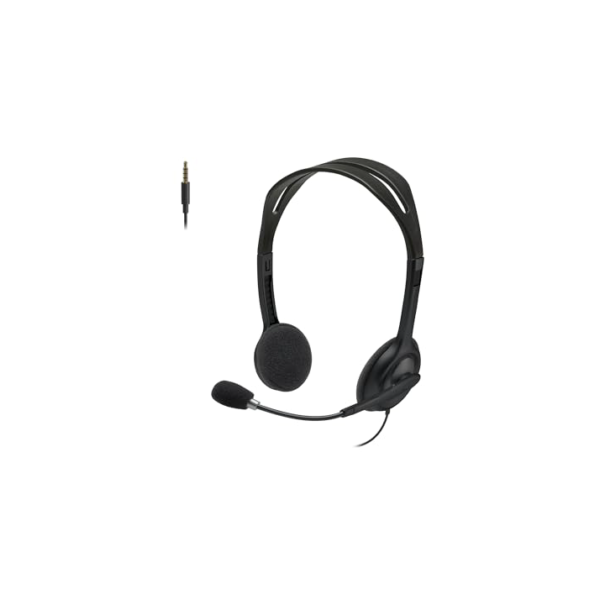 Headset com fio Logitech H111 com Microfone com Redução de Ruído e Conexão 3,5mm