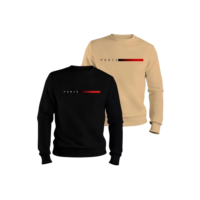 Kit 02 blusas de Moletom Masculina Gola Redonda Paris Lançamento