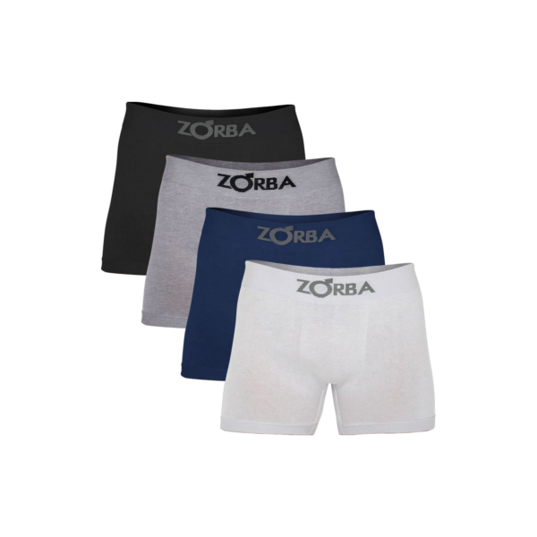 Kit com 4 Cuecas Boxer sem Costura Algodão Zorba