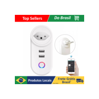 Tomada Wifi Inteligente Smart 16A Dois USB APP Automação Residencial