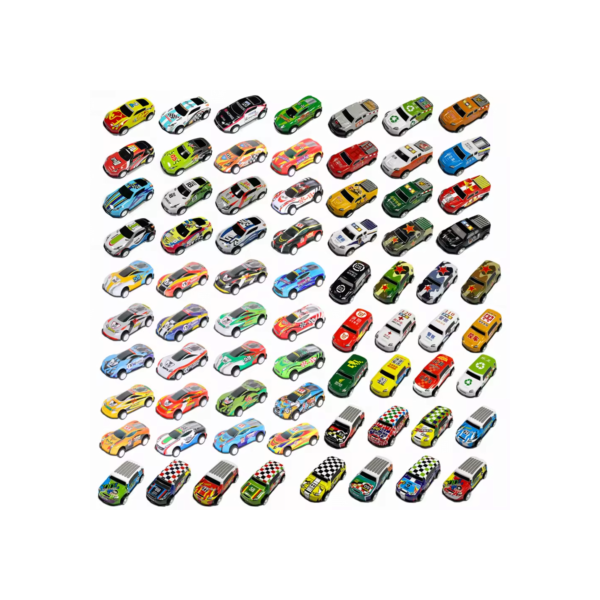 Mini Alloy Diecast Car Model Toy para meninos, deslizando a inércia, puxar o brinquedo do veículo, presente de aniversário para crianças, criança, 100pcs
