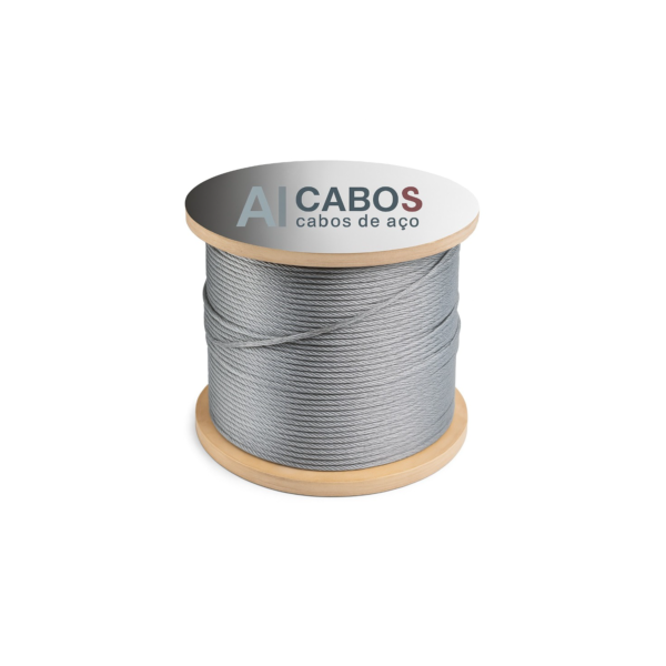 Cabo de Aço Revestido PVC Cristal 3/32" 3,2mm – 50 Metros Para Varal, Flexível e Resistente