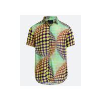 Camisa Regular em Viscose com Estampa Conceitual Branco Neve