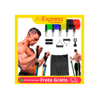 Kit 11 Elasticos Extensores Treino Funcional Academia Em Casa Ginastica Musculação Fitness Exercícios Músculos Desenvolvimento