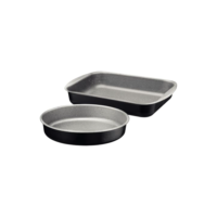 Jogo de Assadeiras Tramontina Brasil em Alumínio com Revestimento Interno e Externo em Antiaderente Starflon Max Preto 02 Peças