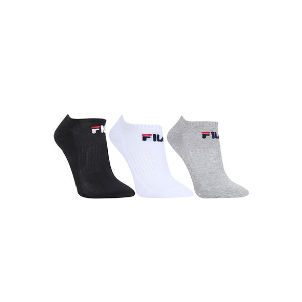 Kit Meia Fila Cano Curto Logo c/ 3 pares - Preto+Branco
