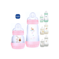 Kit 2 Mamadeiras MAM Easy Start Anticólica 130ml e 260ml Azul Rosa Cinza Bege