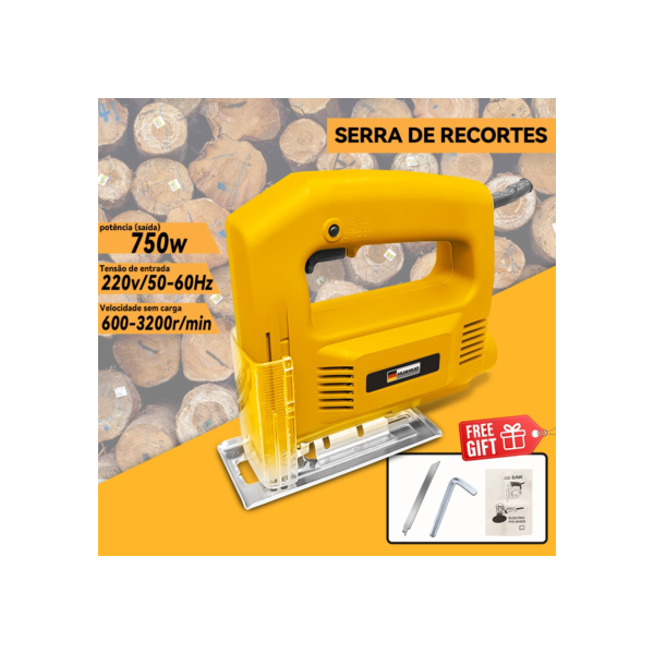 Serra Tico Tico 750w  Uso Profissional Base Ajustável Corta MadeiraMetal Aluminio Plastico