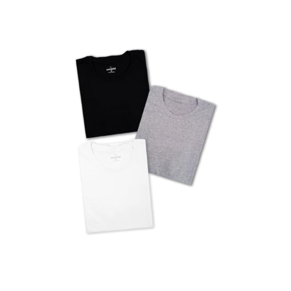 Kit 3 Camisetas Básicas Masculinas Sandrini Preto ou Sortido Algodão Premium Conforto Casual Dia a Dia (BR, Alfa, G, Regular, Sortido)