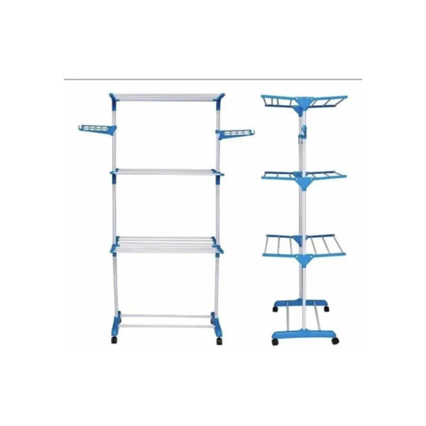 Varal De Chão 3 Andares Dobravel Vertical Aço Inox Grande